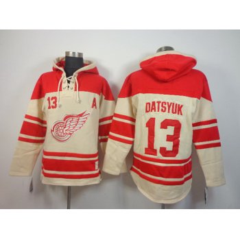Old Time Hockey Detroit Red Wings #13 Pavel Datsyuk Cream Hoodie
