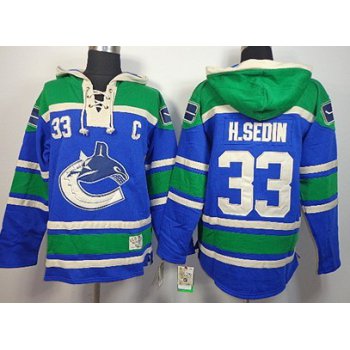 Old Time Hockey Vancouver Canucks #33 Henrik Sedin Blue Hoodie
