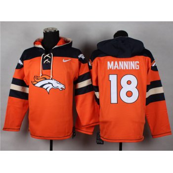Nike Denver Broncos #18 Peyton Manning 2014 Orange Hoodie