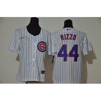 Women's Chicago Cubs #44 Anthony Rizzo White Stitched MLB Cool Base Nike Jersey