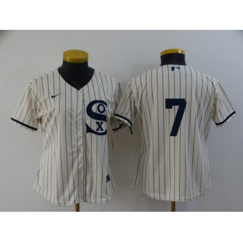 Women's Chicago White Sox #7 Tim Anderson 2021 Cream Field of Dreams Cool Base Stitched Nike Jersey