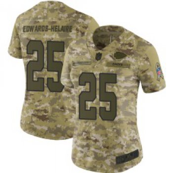 Women's Nike Kansas City Chiefs #25 Clyde Edwards-Helaire Limited Camo 2018 Salute to Service Jersey