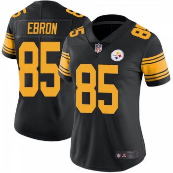 Women's Pittsburgh Steelers #85 Eric Ebron Color Rush Jersey - Black Limited