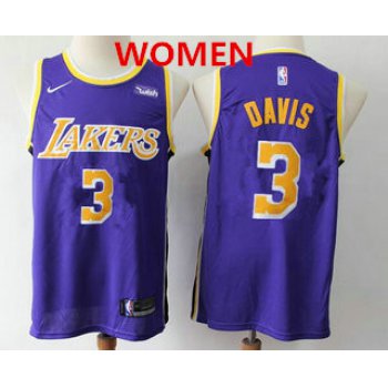 Women's Los Angeles Lakers #3 Anthony Davis 2019 Purple Nike Swingman Wish Stitched NBA Jersey