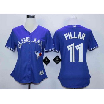 Women's Toronto Blue Jays #11 Kevin Pillar Blue Women New Cool Base Jersey