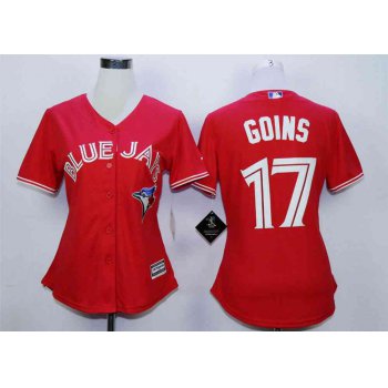 Women's Toronto Blue Jays #17 Ryan Goins Red Women New Cool Base Jersey