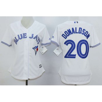 Women's Toronto Blue Jays #20 Josh Donaldson White New Cool Base Women Jersey