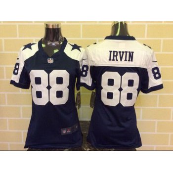 Women's Dallas Cowboys #88 Michael Irvin Navy Blue Thanksgiving Retired Player NFL Nike Game Jersey