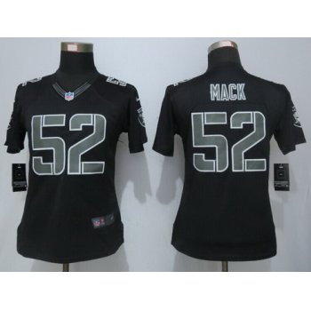 Women's Oakland Raiders #52 Khalil Mack Black Impact NFL Nike Limited Jersey
