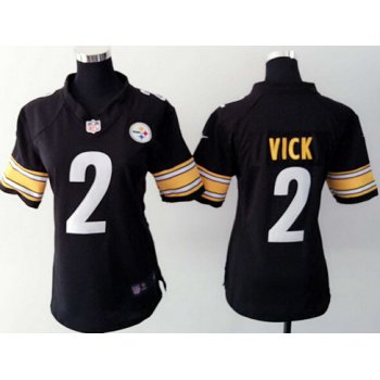 Women's Pittsburgh Steelers #2 Michael Vick Black Team Color NFL Nike Game Jersey