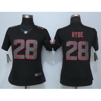 Women's San Francisco 49ers #28 Carlos Hyde Black Impact NFL Nike Limited Jersey