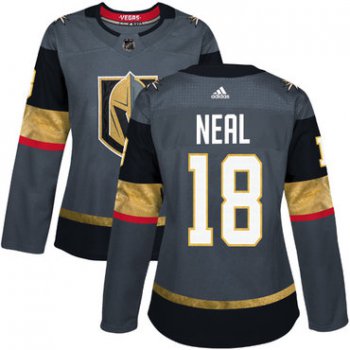 Adidas Vegas Golden Knights #18 James Neal Grey Home Authentic Women's Stitched NHL Jersey