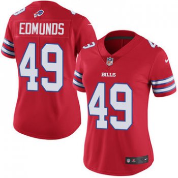 Nike Bills #49 Tremaine Edmunds Red Women's Stitched NFL Limited Rush Jersey