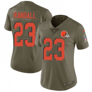 Nike Browns #23 Damarious Randall Olive Women's Stitched NFL Limited 2017 Salute to Service Jersey