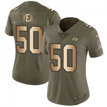 Nike Buccaneers #50 Vita Vea Olive Gold Women's Stitched NFL Limited 2017 Salute to Service Jersey