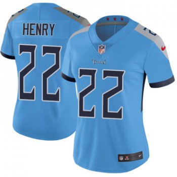 Nike Titans #22 Derrick Henry Light Blue Team Color Women's Stitched NFL Vapor Untouchable Limited Jersey