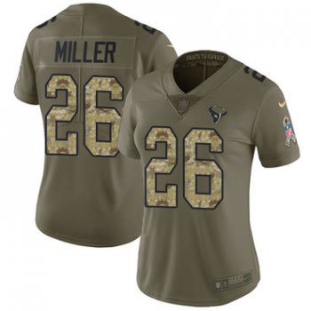 Women's Nike Houston Texans #26 Lamar Miller Olive Camo Stitched NFL Limited 2017 Salute to Service Jersey