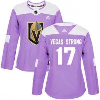 Adidas Vegas Golden Knights #17 Vegas Strong Purple Authentic Fights Cancer Women's Stitched NHL Jersey