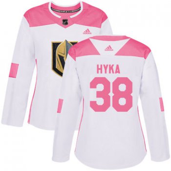 Adidas Vegas Golden Knights #38 Tomas Hyka White Pink Authentic Fashion Women's Stitched NHL Jersey