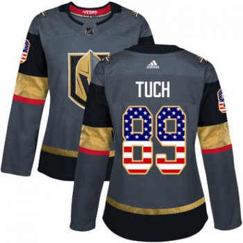 Adidas Vegas Golden Knights #89 Alex Tuch Grey Home Authentic USA Flag Women's Stitched NHL Jersey