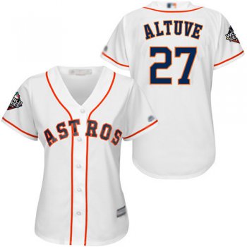 Astros #27 Jose Altuve White Home 2019 World Series Bound Women's Stitched Baseball Jersey