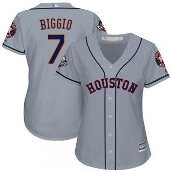 Astros #7 Craig Biggio Grey Road 2019 World Series Bound Women's Stitched Baseball Jersey