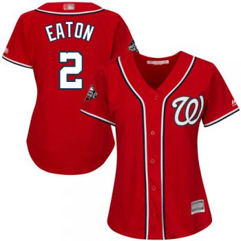 Nationals #2 Adam Eaton Red Alternate 2019 World Series Bound Women's Stitched Baseball Jersey