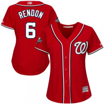 Nationals #6 Anthony Rendon Red Alternate 2019 World Series Bound Women's Stitched Baseball Jersey