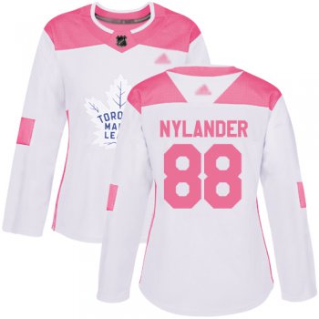 Toronto Maple Leafs #88 William Nylander White Pink Authentic Fashion Women's Stitched Hockey Jersey