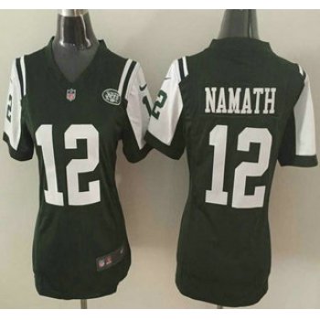 Nike New York Jets #12 Joe Namath Green Game Womens Jersey