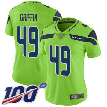 Seahawks #49 Shaquem Griffin Green Women's Stitched Football Limited Rush 100th Season Jersey