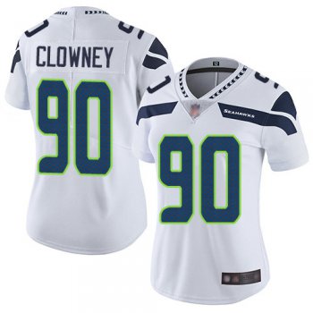 Seahawks #90 Jadeveon Clowney White Women's Stitched Football Vapor Untouchable Limited Jersey