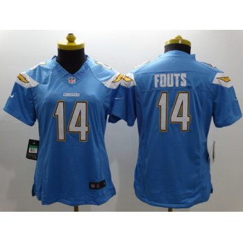 Nike San Diego Chargers #14 Dan Fouts 2013 Light Blue Limited Womens Jersey