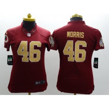 Nike Washington Redskins #46 Alfred Morris Red With Gold Limited Womens Jersey