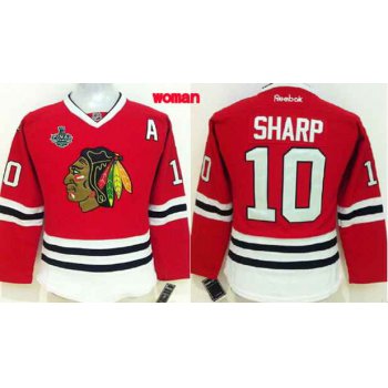 Women's Chicago Blackhawks #10 Patrick Sharp 2015 Stanley Cup Red Jersey