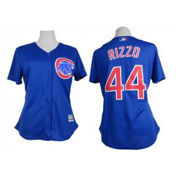 Women's Chicago Cubs #44 Anthony Rizzo Blue Jersey