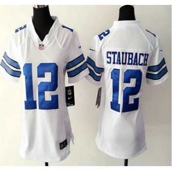 Women's Dallas Cowboys #12 Roger Staubach White Retired Player NFL Nike Game Jersey