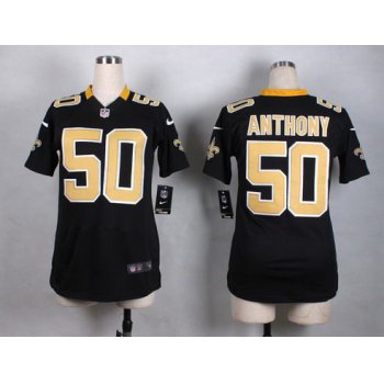 Women's New Orleans Saints #50 Stephone Anthony Nike Black Game Jersey