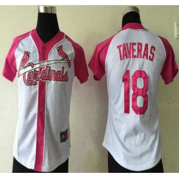 Women's St. Louis Cardinals #18 Oscar Taveras White Fashion Womens by Majestic Athletic Jersey
