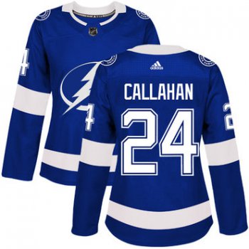 Adidas Tampa Bay Lightning #24 Ryan Callahan Blue Home Authentic Women's Stitched NHL Jersey