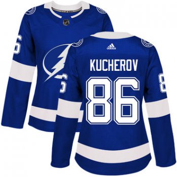 Adidas Tampa Bay Lightning #86 Nikita Kucherov Blue Home Authentic Women's Stitched NHL Jersey