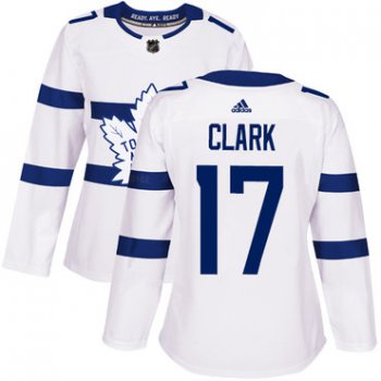 Adidas Toronto Maple Leafs #17 Wendel Clark White Authentic 2018 Stadium Series Women's Stitched NHL Jersey