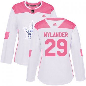 Adidas Toronto Maple Leafs #29 William Nylander White Pink Authentic Fashion Women's Stitched NHL Jersey