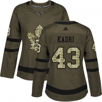 Adidas Toronto Maple Leafs #43 Nazem Kadri Green Salute to Service Women's Stitched NHL Jersey