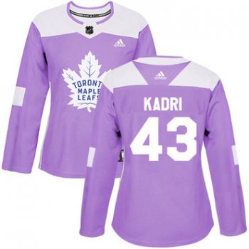 Adidas Toronto Maple Leafs #43 Nazem Kadri Purple Authentic Fights Cancer Women's Stitched NHL Jersey