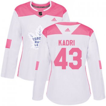 Adidas Toronto Maple Leafs #43 Nazem Kadri White Pink Authentic Fashion Women's Stitched NHL Jersey