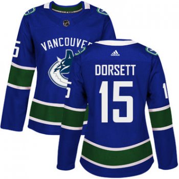 Adidas Vancouver Canucks #15 Derek Dorsett Blue Home Authentic Women's Stitched NHL Jersey