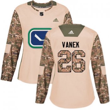 Adidas Vancouver Canucks #26 Thomas Vanek Camo Authentic 2017 Veterans Day Women's Stitched NHL Jersey