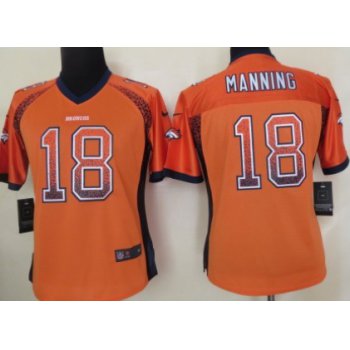 Nike Denver Broncos #18 Peyton Manning Drift Fashion Orange Womens Jersey