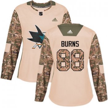 Adidas San Jose Sharks #88 Brent Burns Camo Authentic 2017 Veterans Day Women's Stitched NHL Jersey